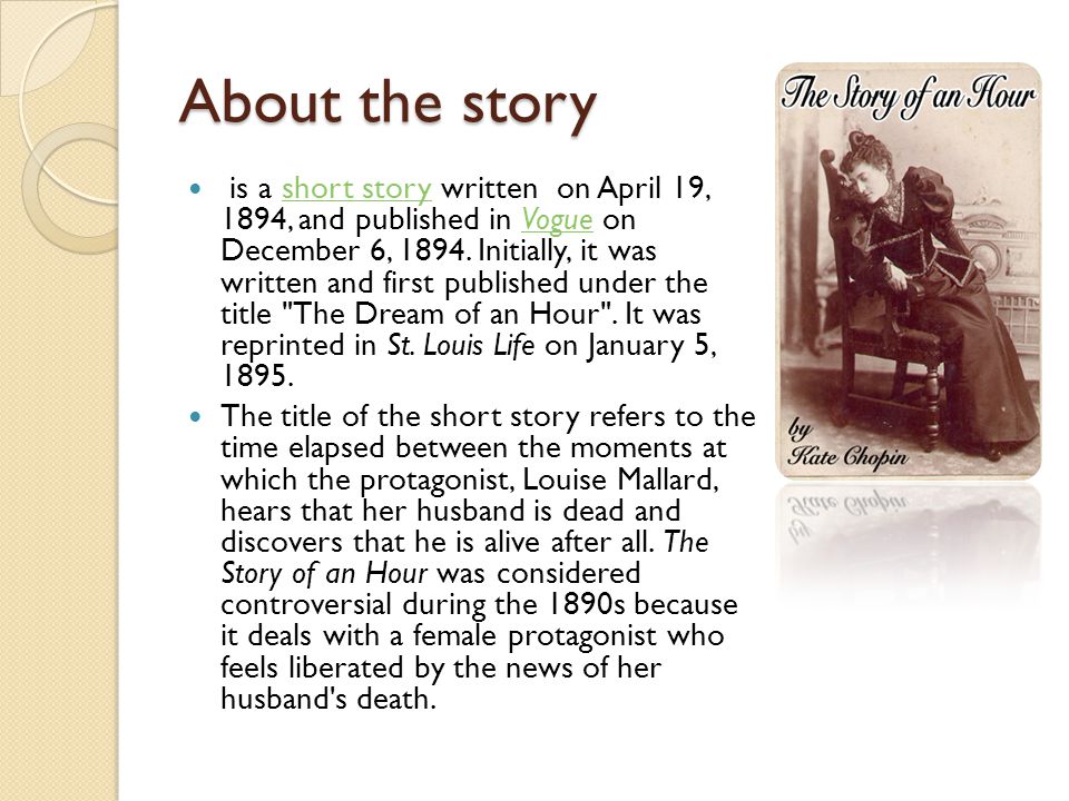 Analysis of the character of mrs mallard in the story of an hour a short story by kate chopin
